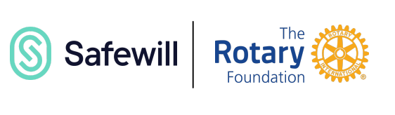 Logos for Safewill and The Rotary Foundation